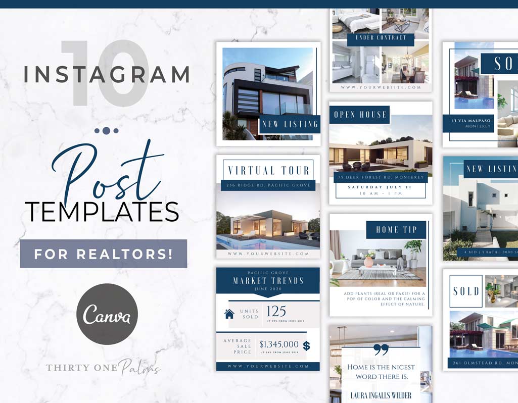 Instagram Post Templates for Canva – Modern Real Estate