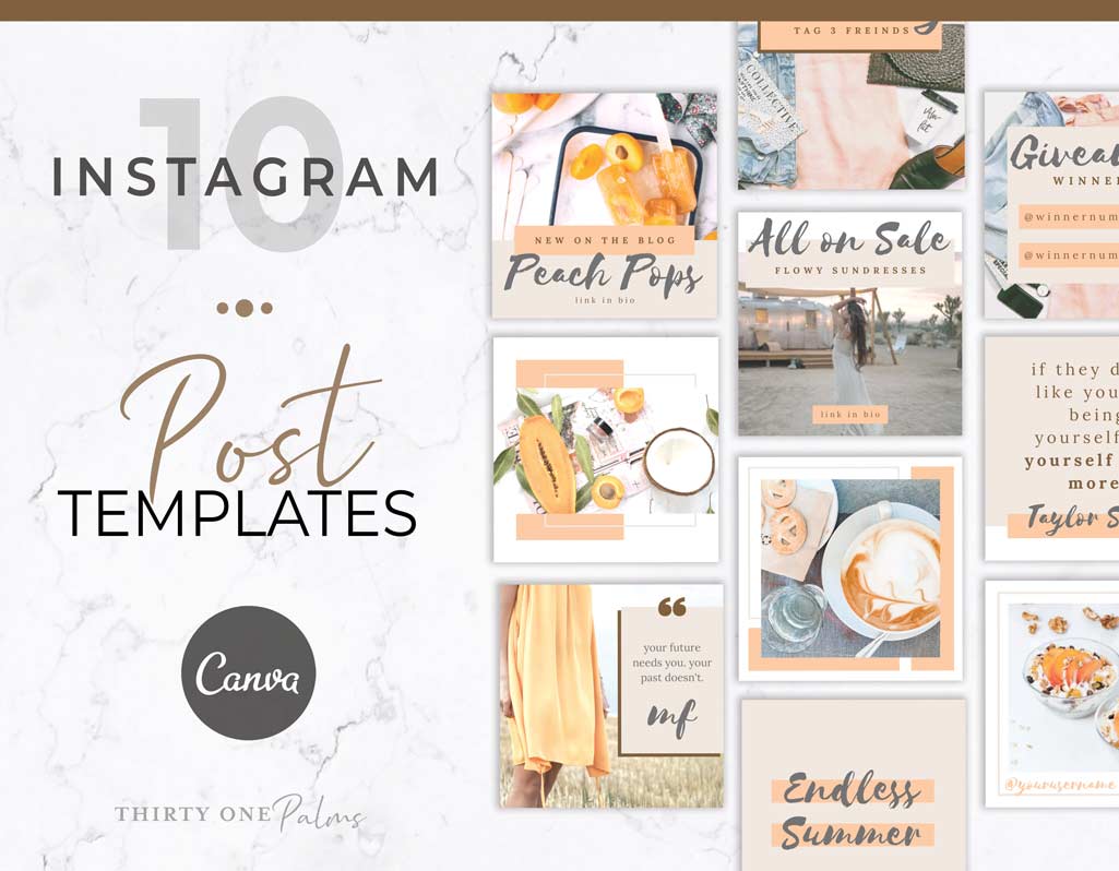Instagram Post Templates for Canva – Peach