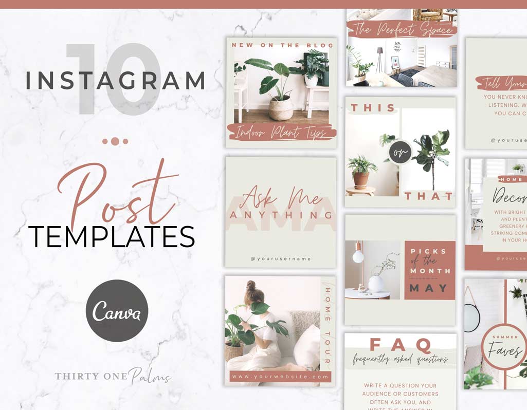 Instagram Post Templates for Canva – Engagement Booster – Tan