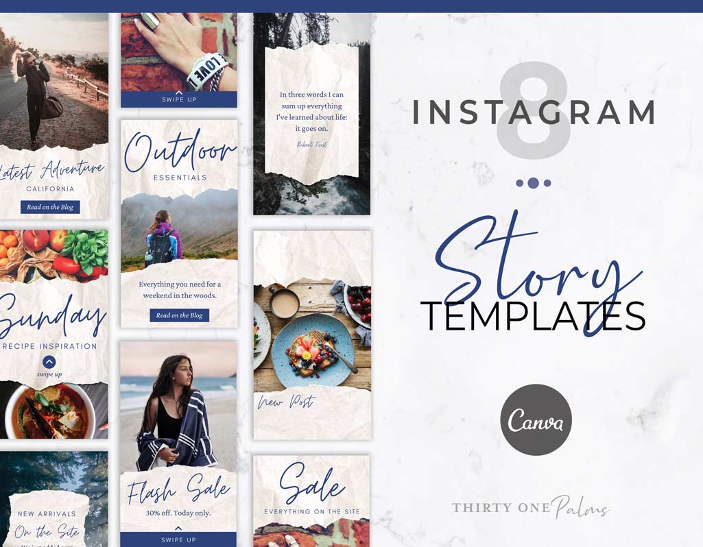 Instagram Story Templates for Canva – Torn Paper