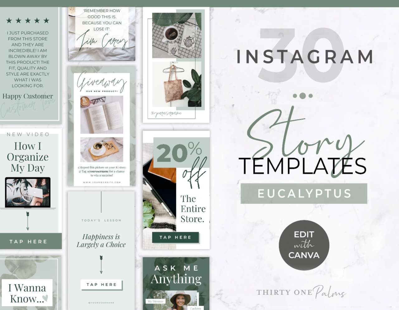 Instagram Story Templates for Canva – Eucalyptus
