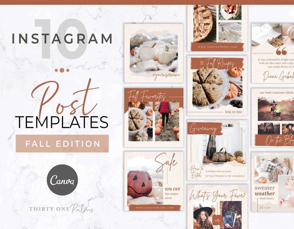 Instagram Post Templates for Canva – Pumpkin Spice