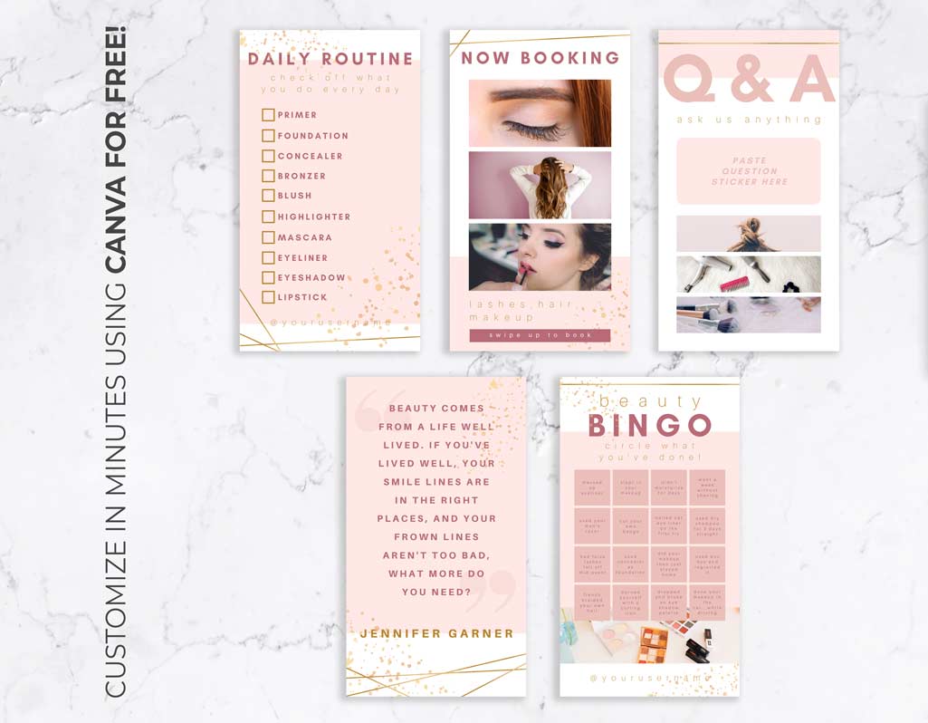 Instagram Story Templates for Canva – Beauty Edition