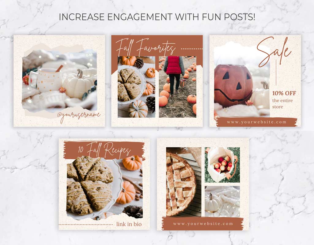 Instagram Post Templates for Canva – Fall Edition