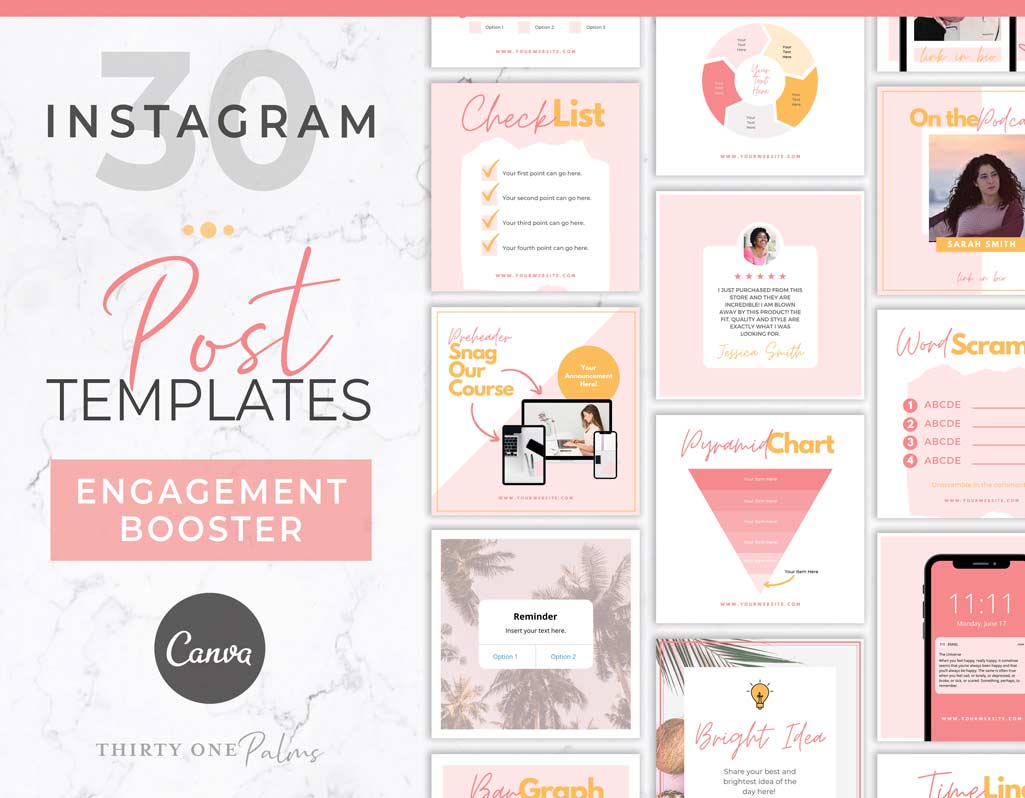 Instagram Engagement Booster for Canva – Pink & Peach