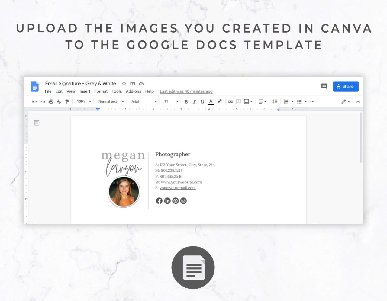 Digital Signature Template Kit - Canva & Google Docs