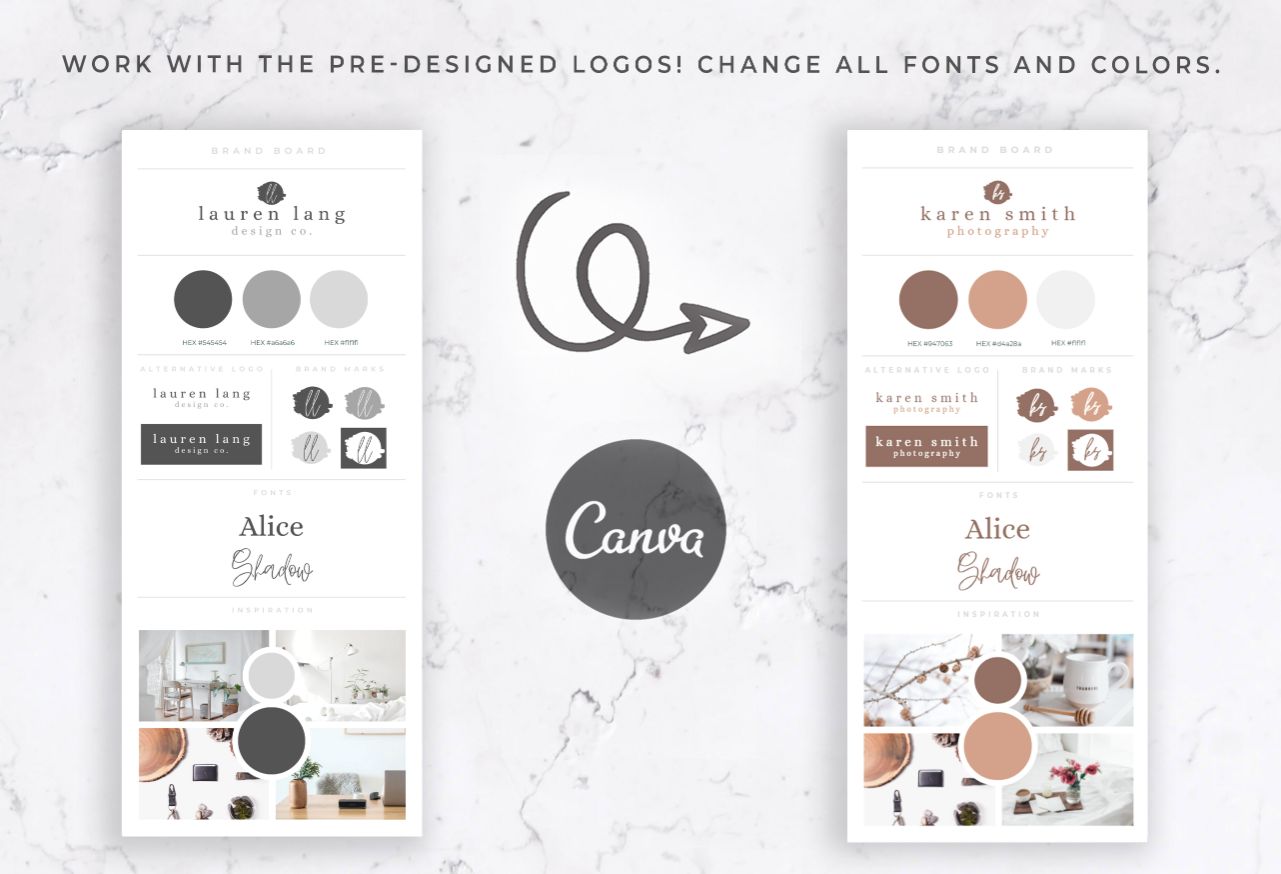 Branding Board Template for Canva – White Linen