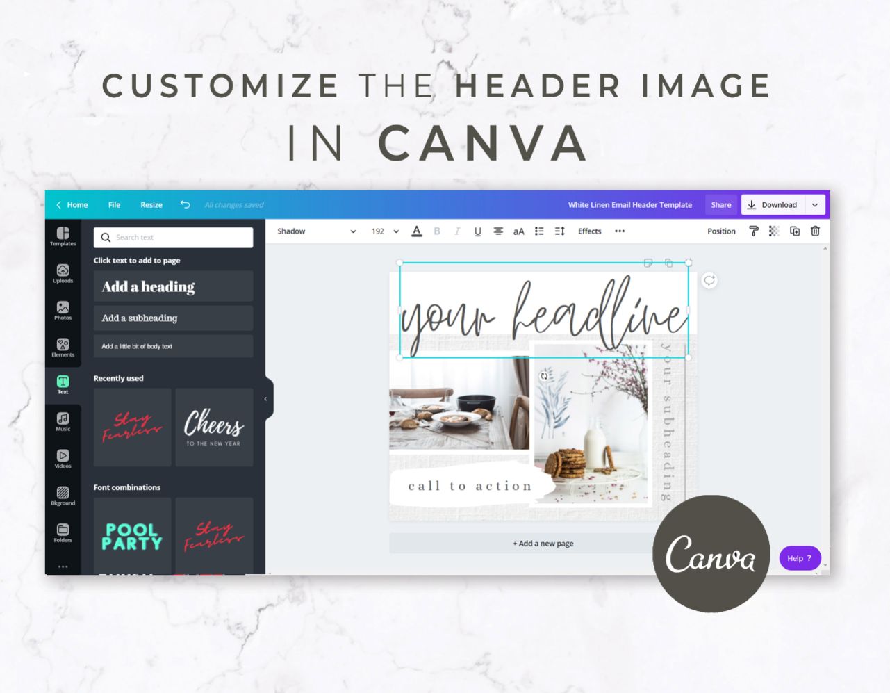 Email Template for Canva & Klaviyo - Welcome Coupon - White Linen