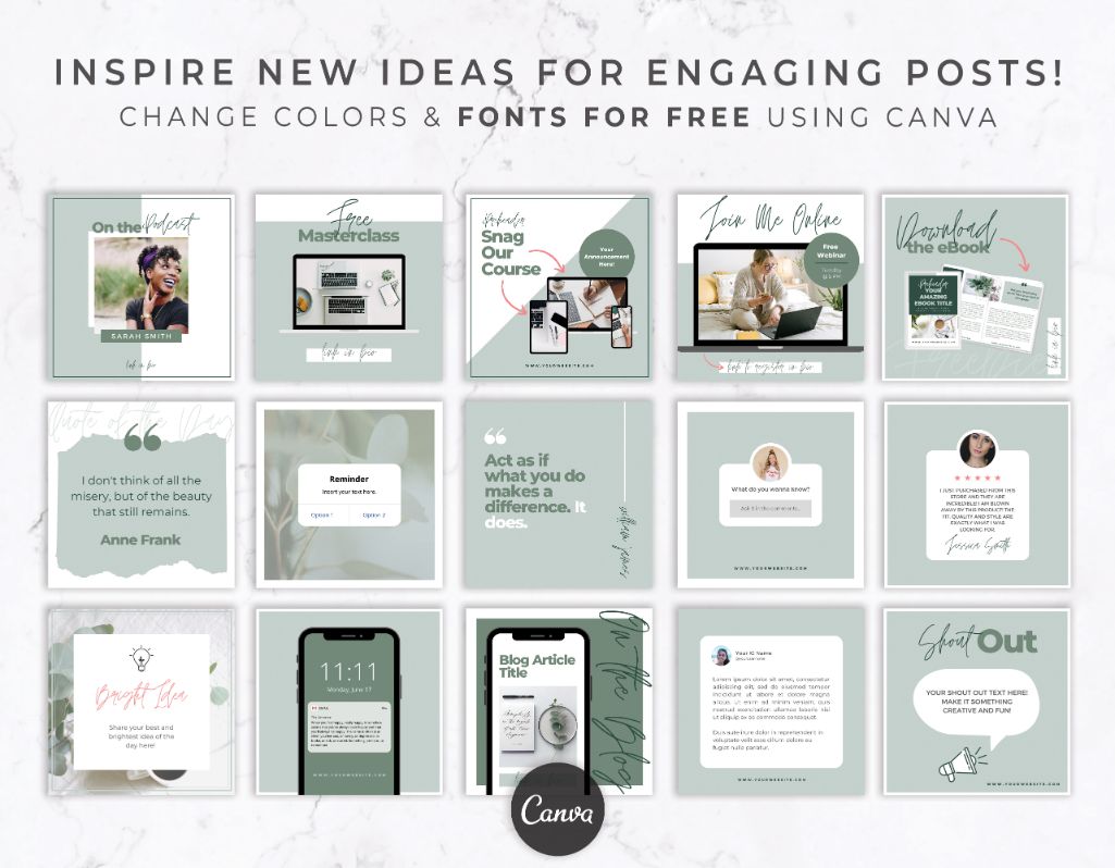 Instagram Engagement Booster Post Templates for Canva – Eucalyptus
