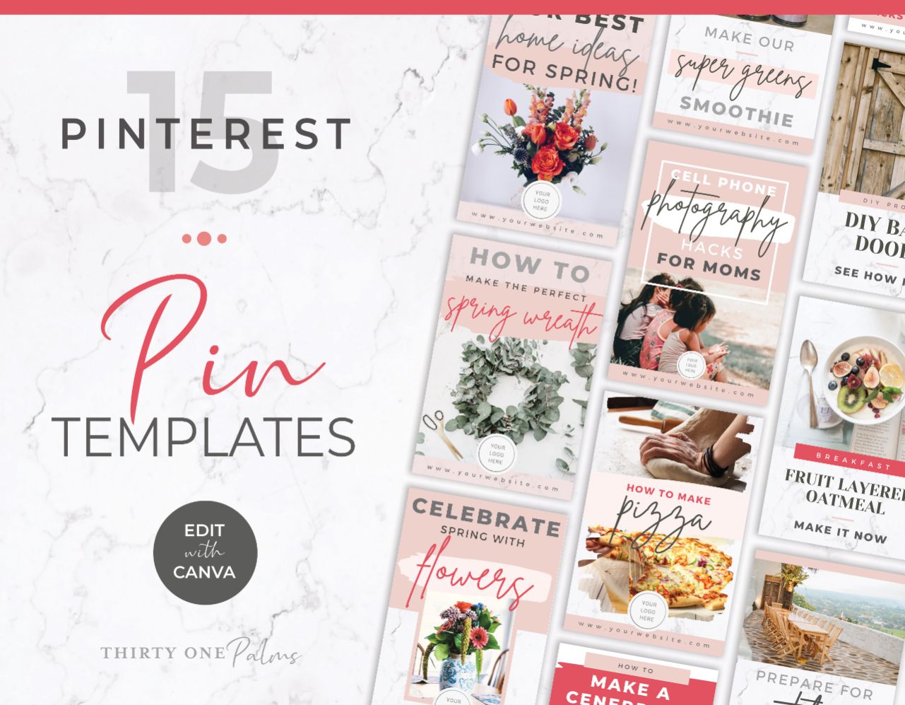 Pinterest Templates for Canva – Pink