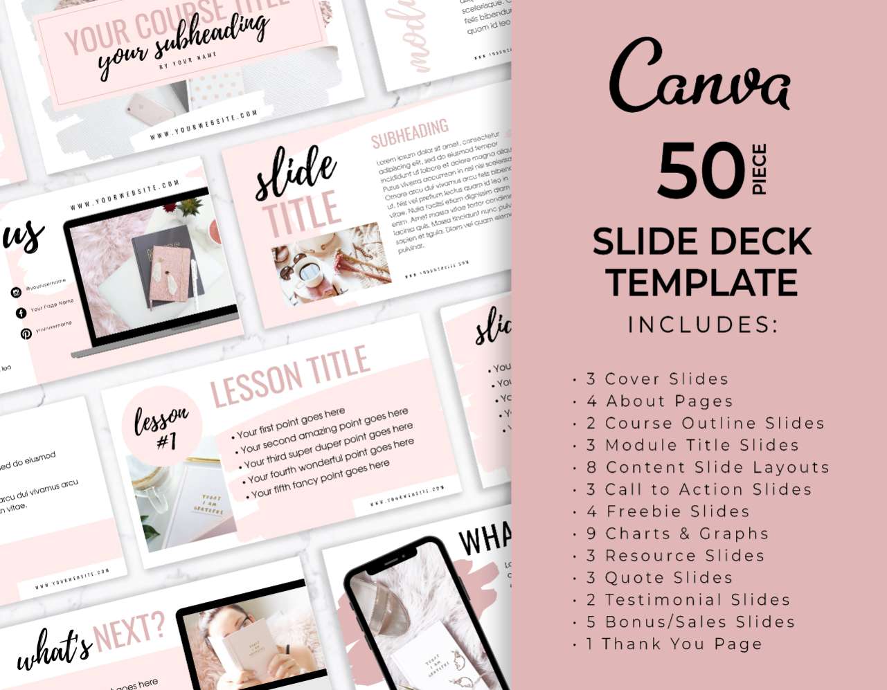 Webinar & Slide Deck for Canva – Blush & Black