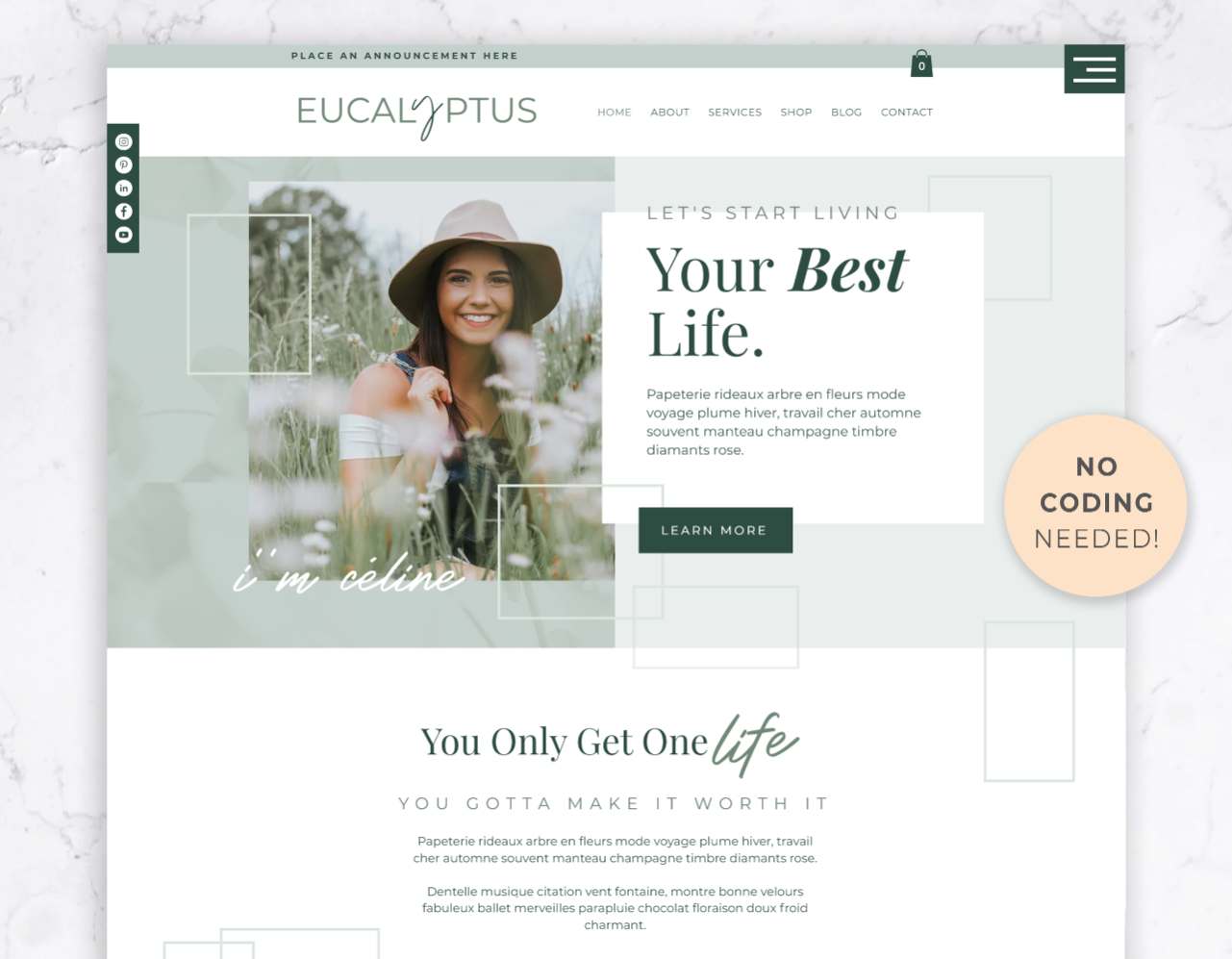 Wix Website Template – Eucalyptus