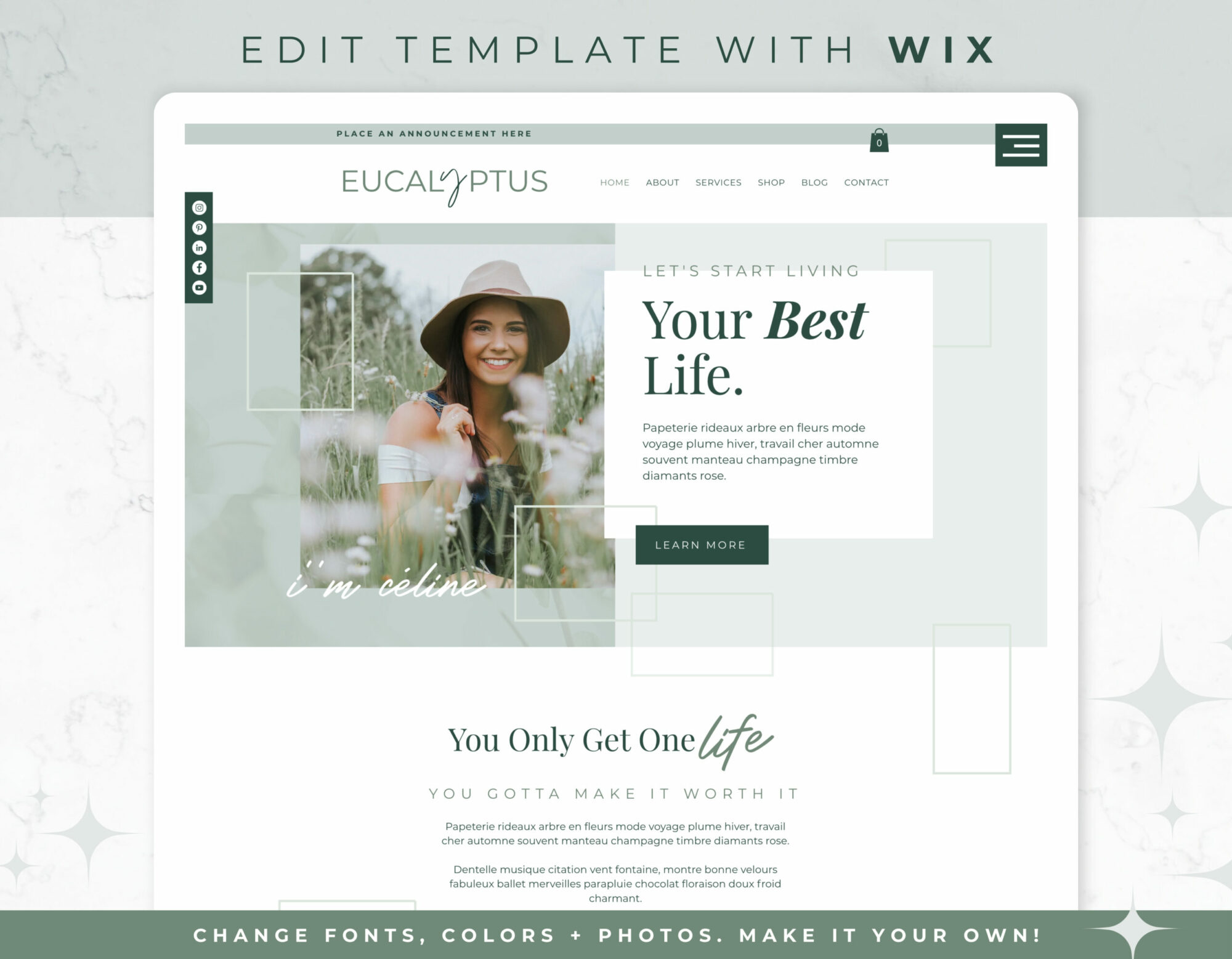 Wix Website Template – Eucalyptus