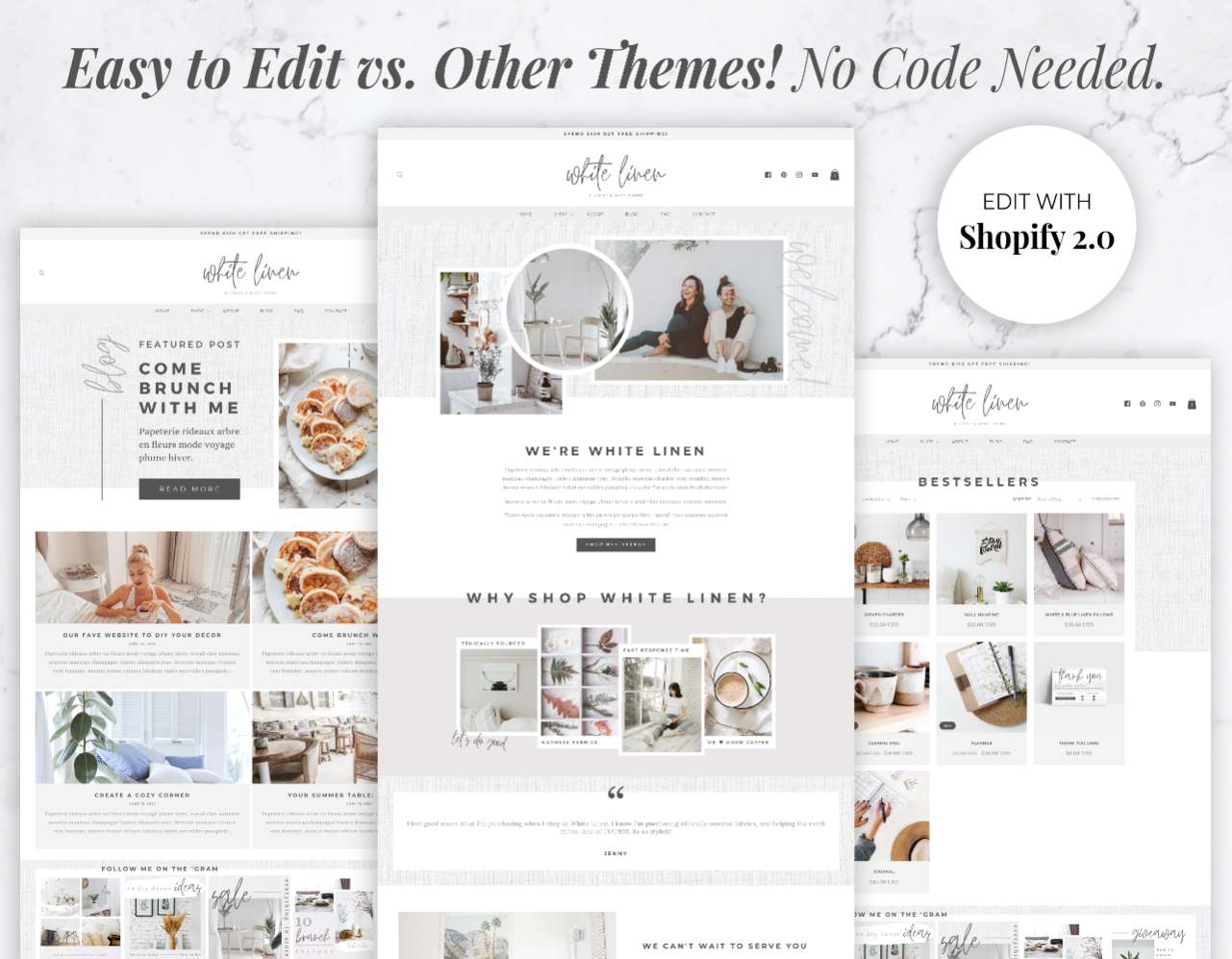 Shopify Website Theme – White Linen