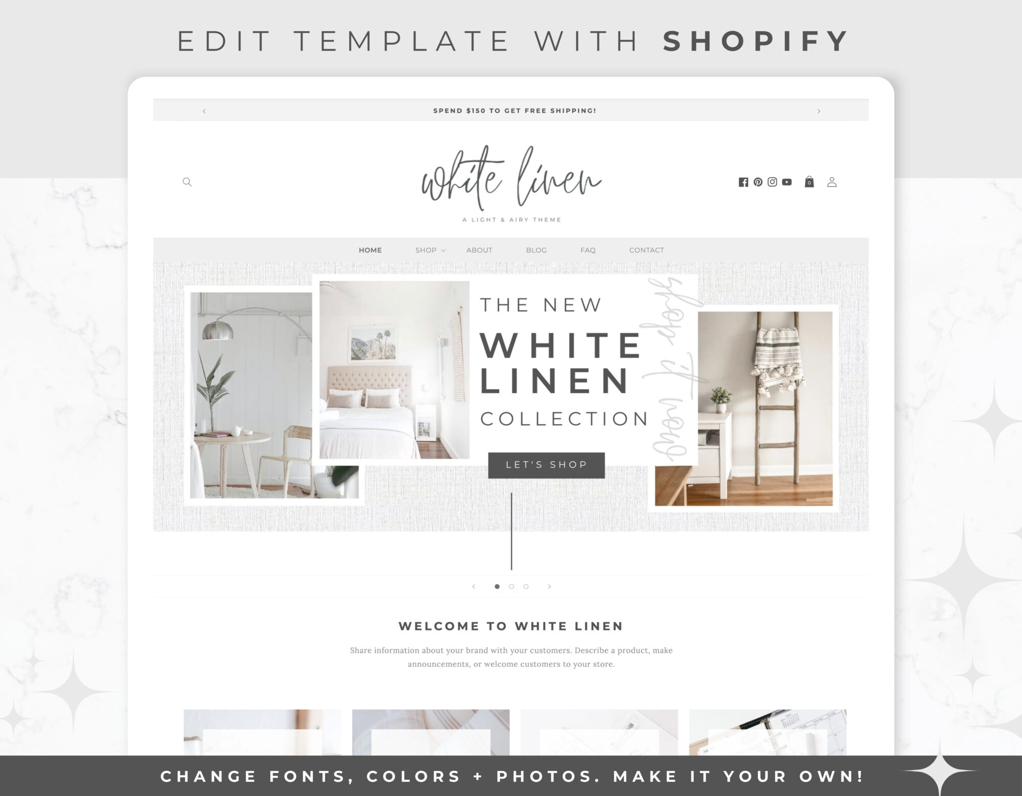 white linen shopify theme