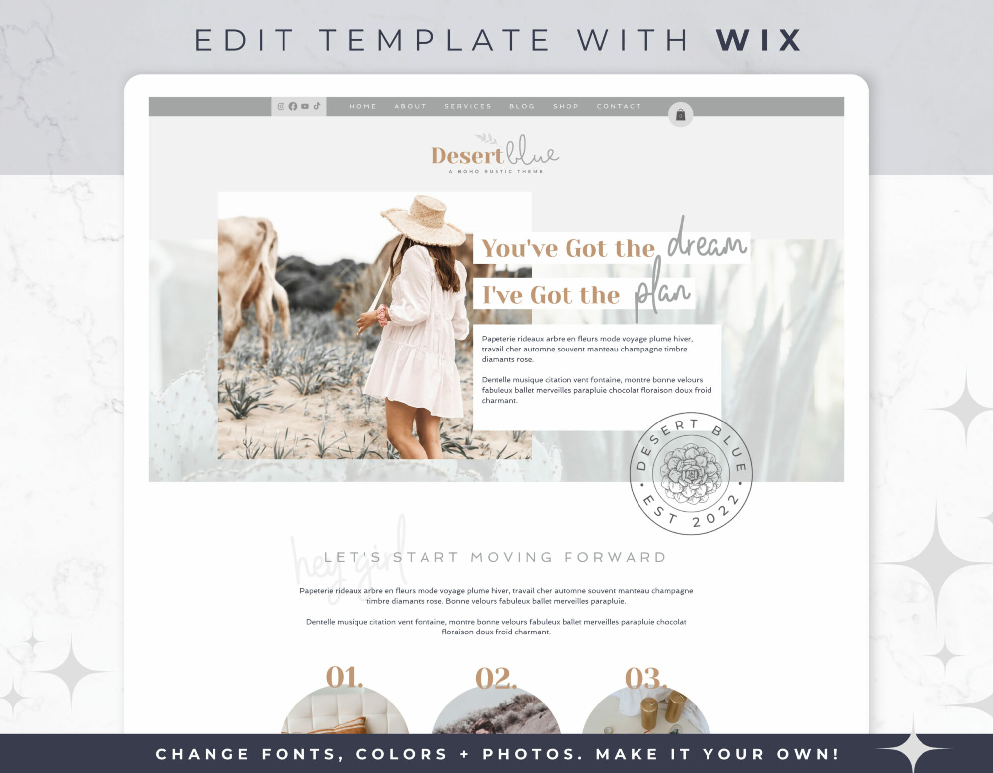 Wix Website Template – Desert Blue