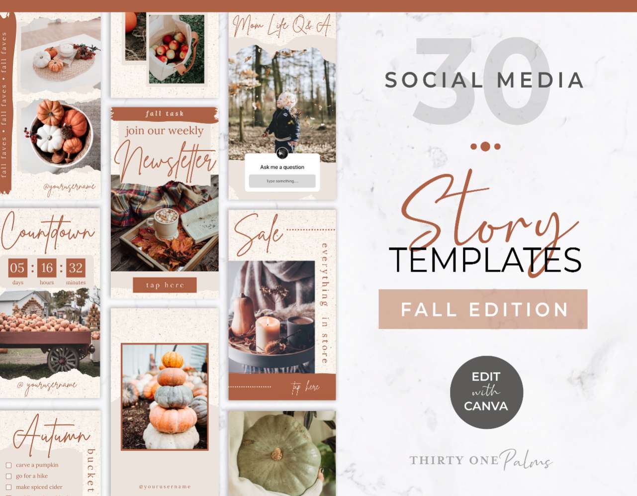 Instagram Story Templates for Canva – Fall Edition