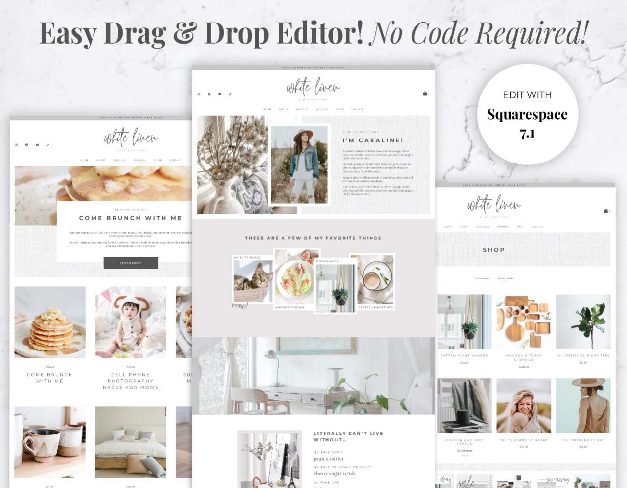 Website Template for Squarespace – White Linen