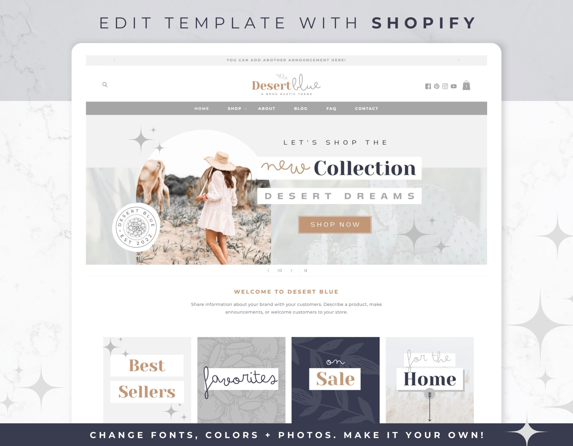 Shopify Website Theme – Desert Blue