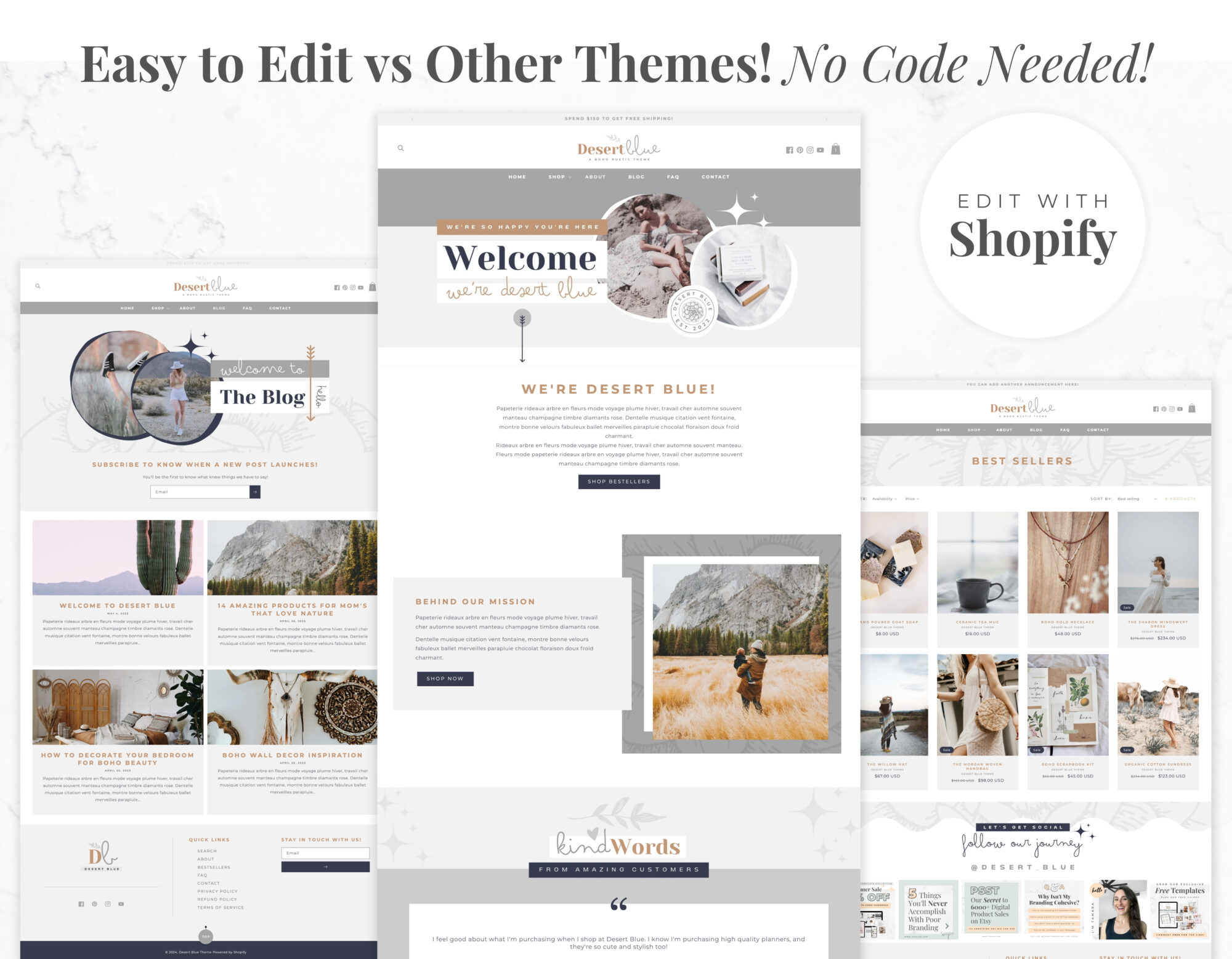 Shopify Website Theme – Desert Blue