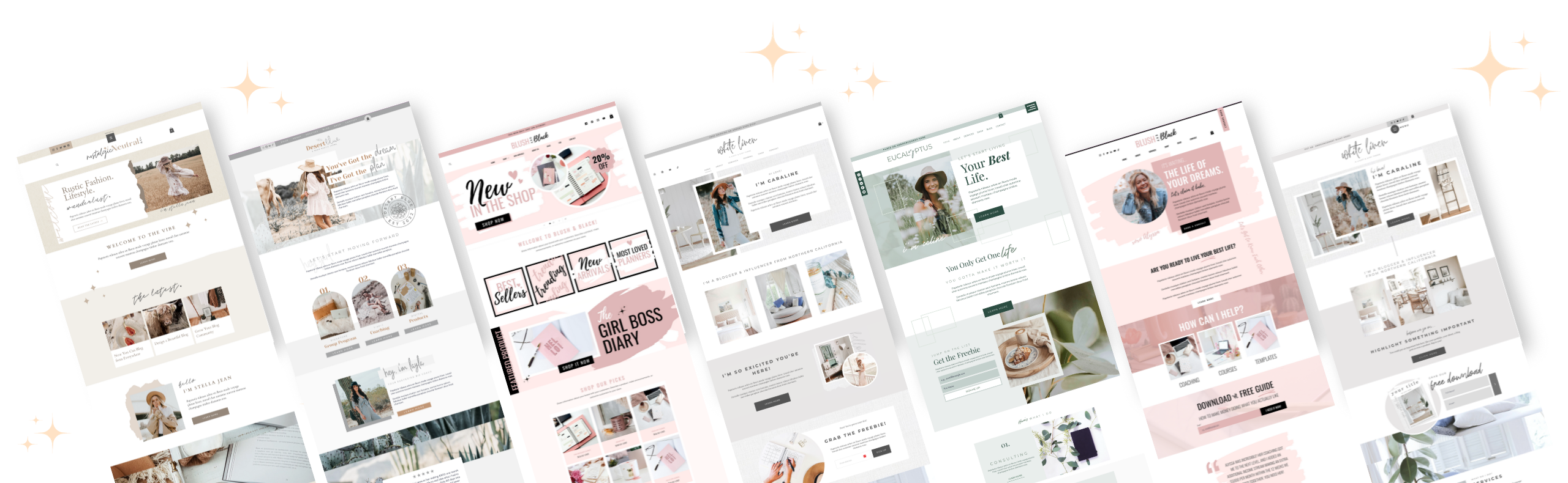 wix squarespace shopify website templates by thirty one palms studio