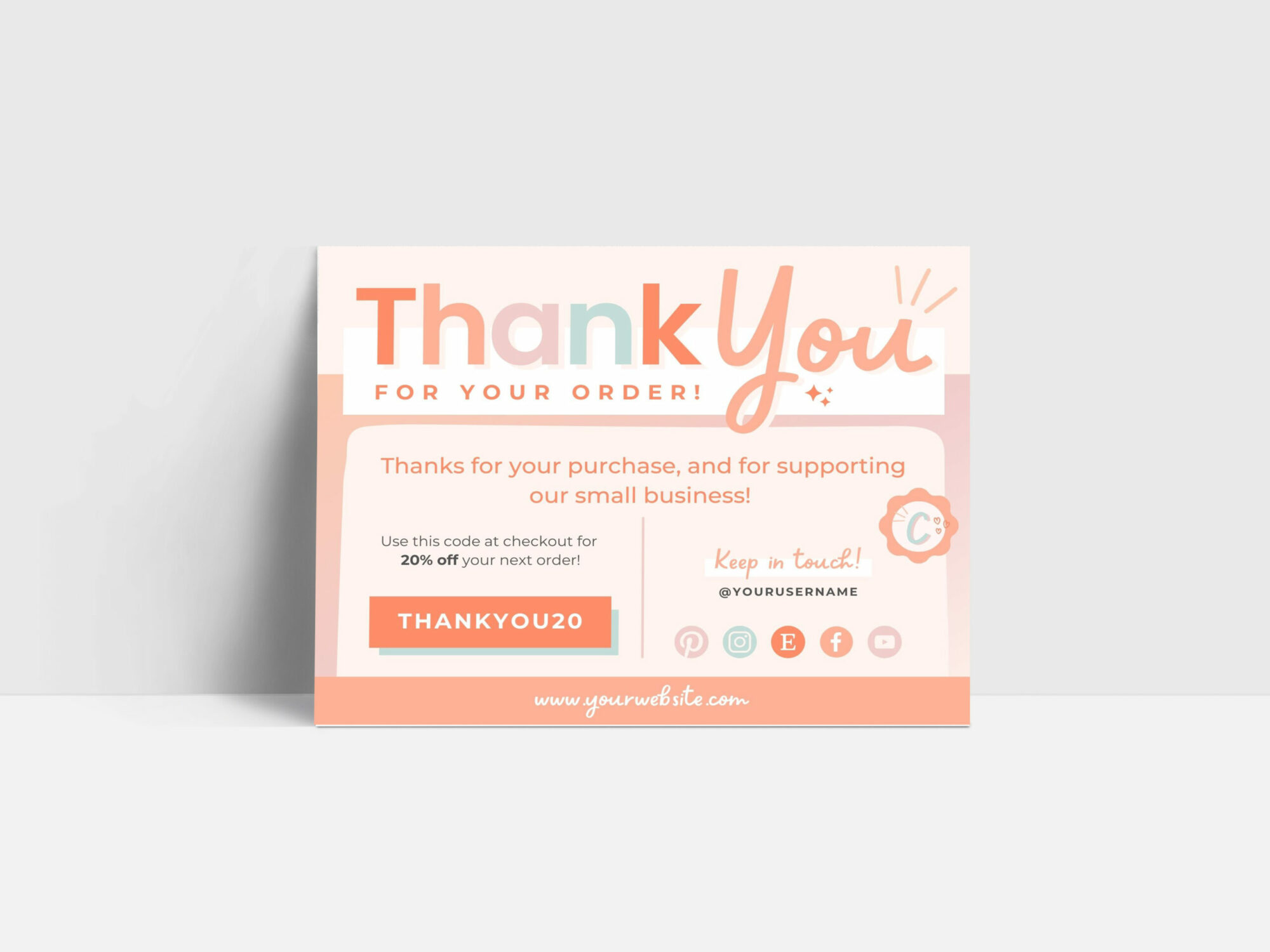 Thank You Order Card for Canva – Candied