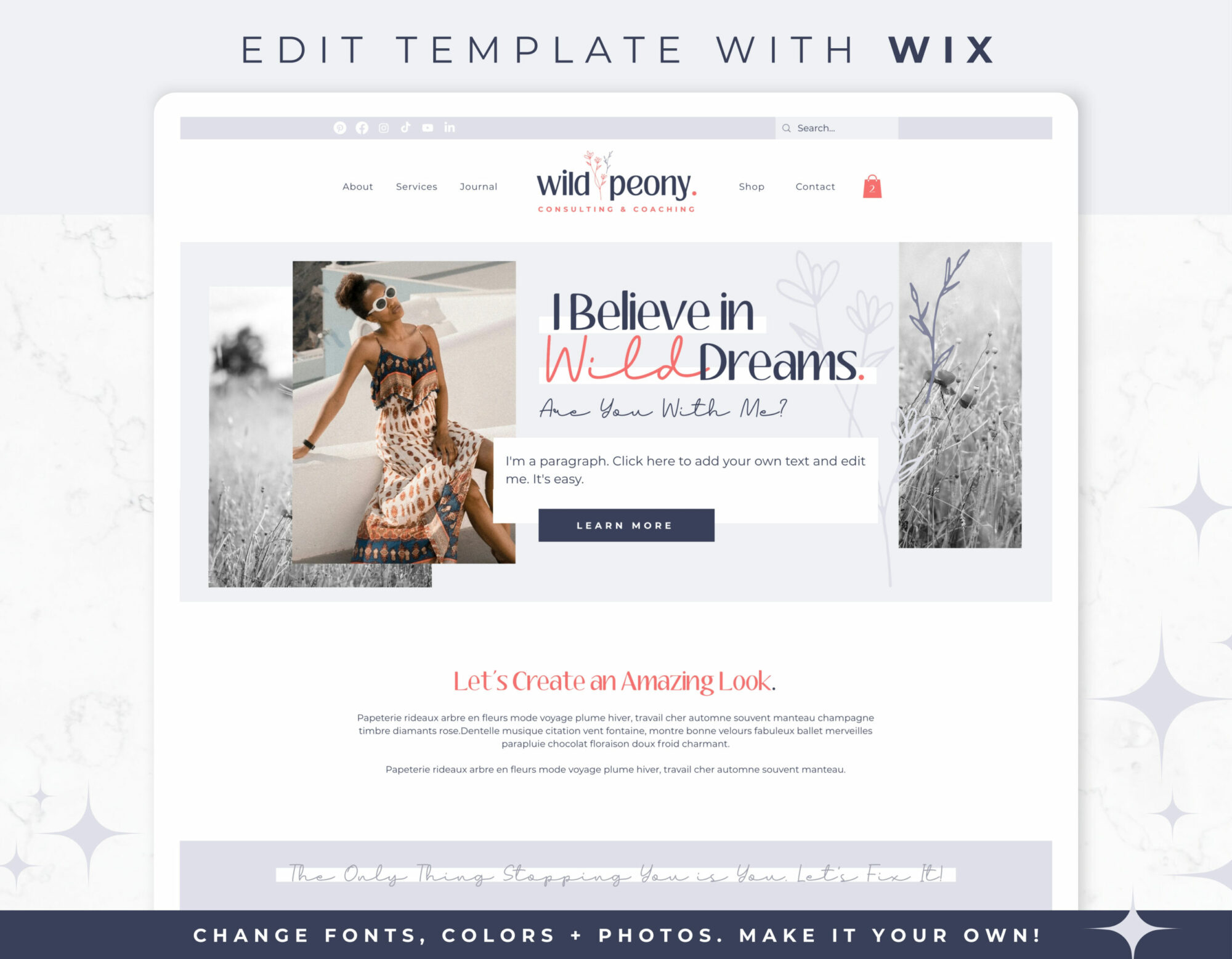 Wix Website Template - Wild Peony