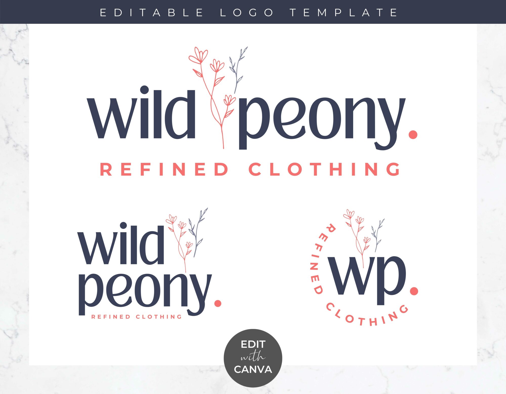 Editable Logo – Wild Peony