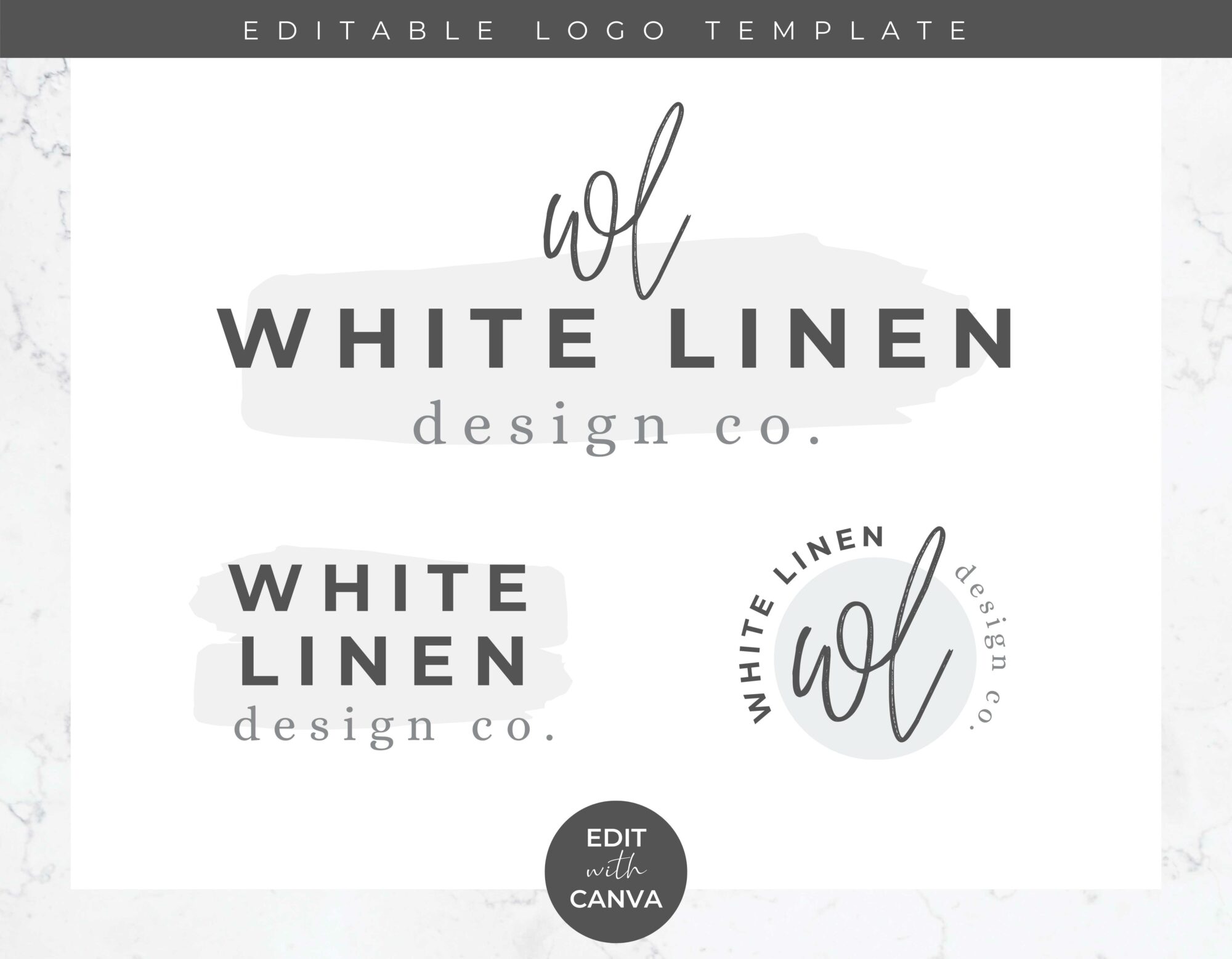 Editable Logo - White Linen
